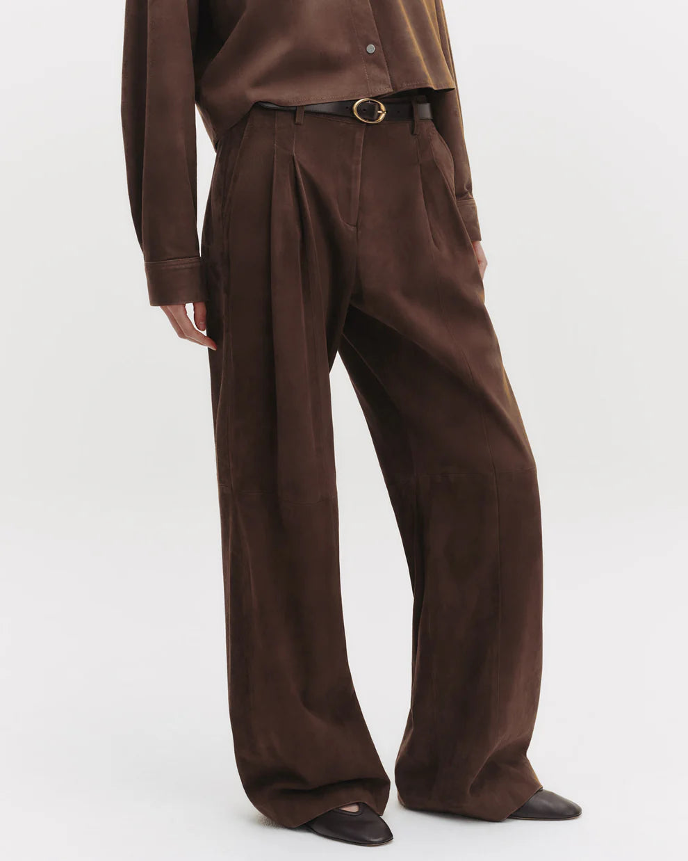 SULLI PANTS PAPER SUEDE TOBACCO