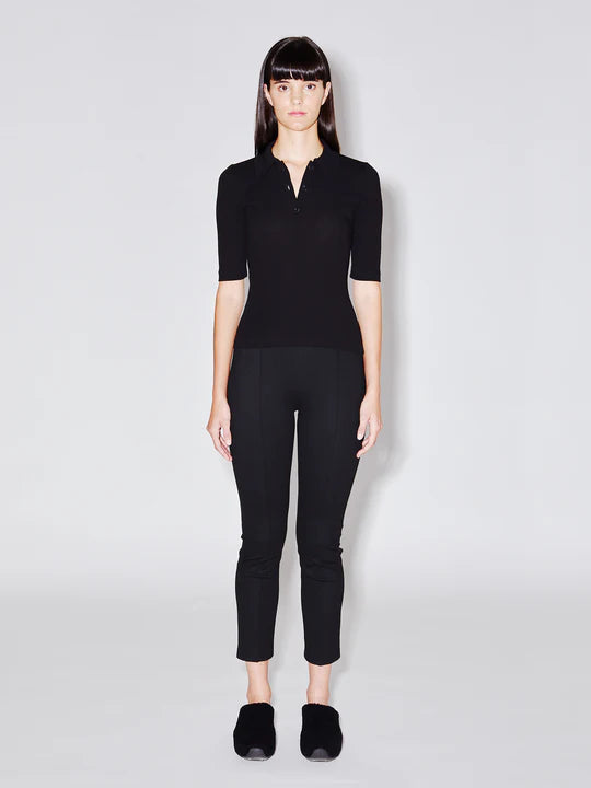 PULL ON CROPPED SLIM PANT BLACK