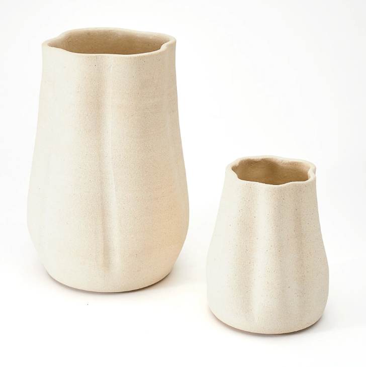 EVERLY VASE - SMALL RAW BLANC