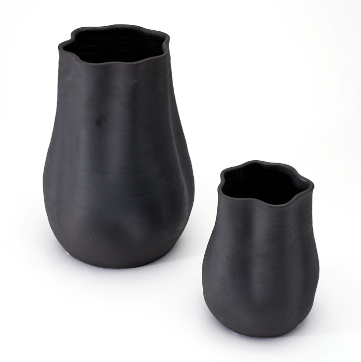 EVERLY VASE - SMALL RAW NOIR