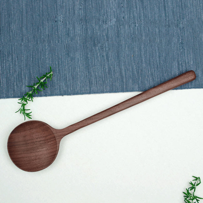 12" WALNUT WOOD ROUND SPOON